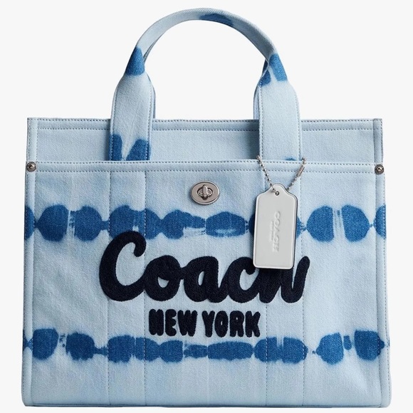NWT Coach Cargo Tote, tye denim tote with crossbody - Picture 1 of 1